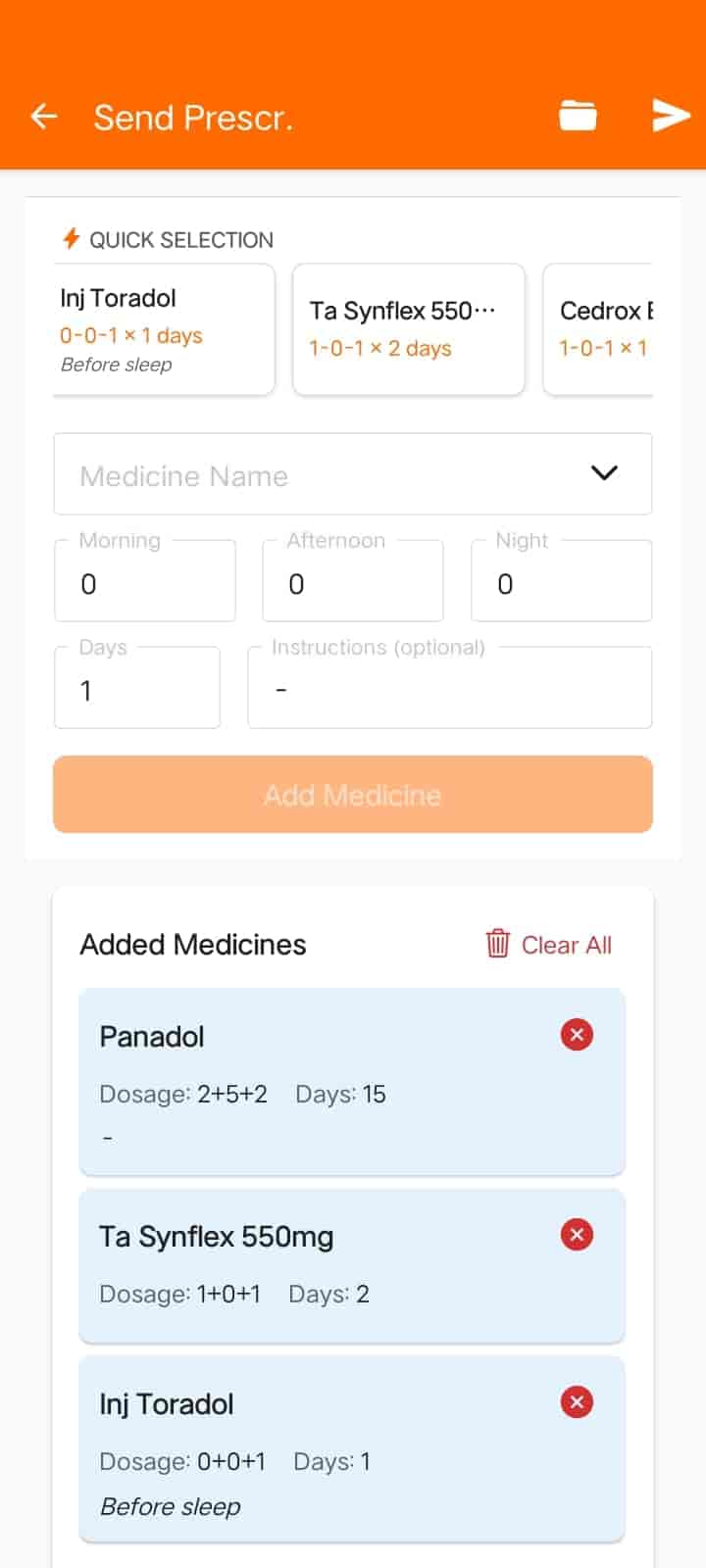 Digital e-Prescriptions — FindClinica dental & clinic app screenshot (mobile view)