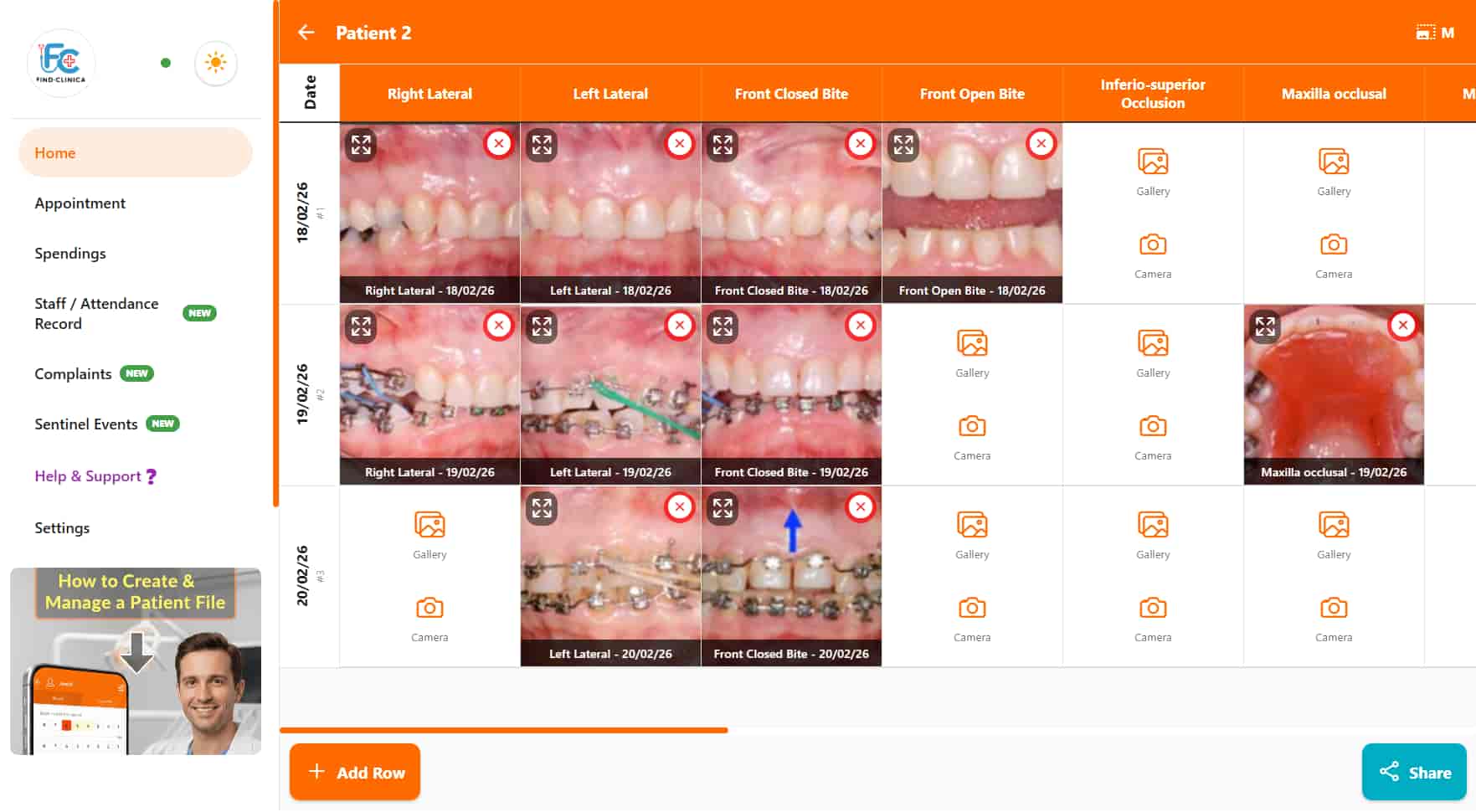 Ortho Images Chart — FindClinica dental & clinic app screenshot (desktop view)