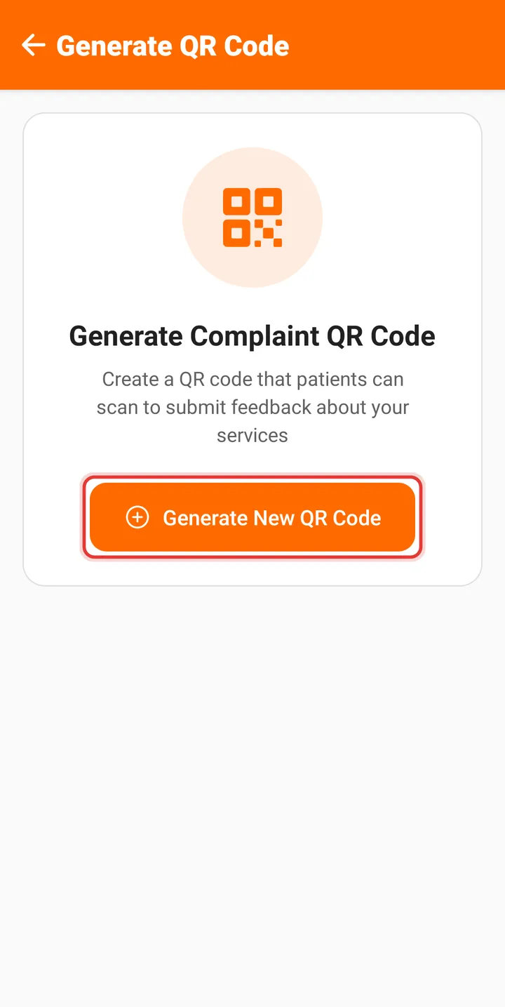 Generate QR Code screen with the Generate New QR Code button highlighted